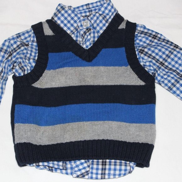 Izod Baby Boy Shirt with Sweater Vest 3-6 months - Picture 1 of 2